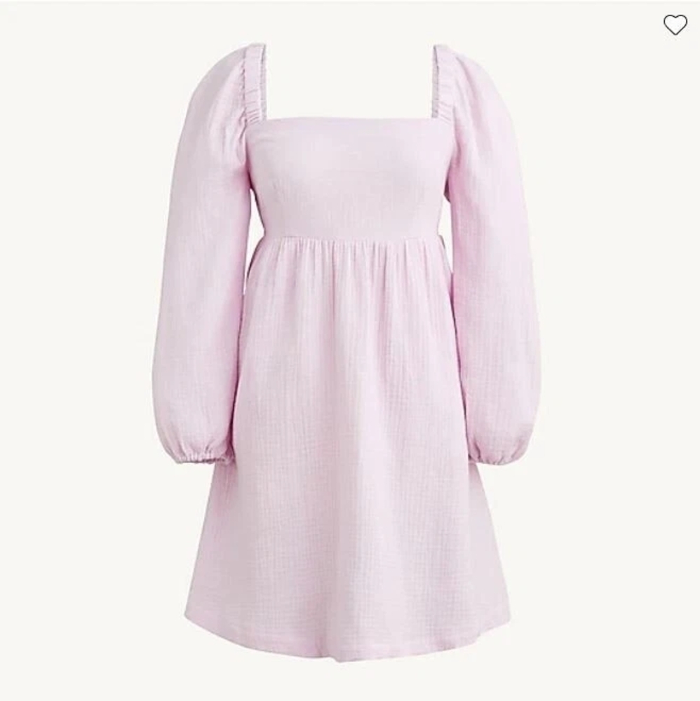 Square Neck Puff Sleeve Mini Dress in Light Pink - Picture 3 of 7